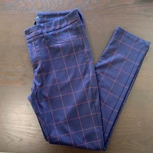 Navy and Burgundy Patterned Leggings